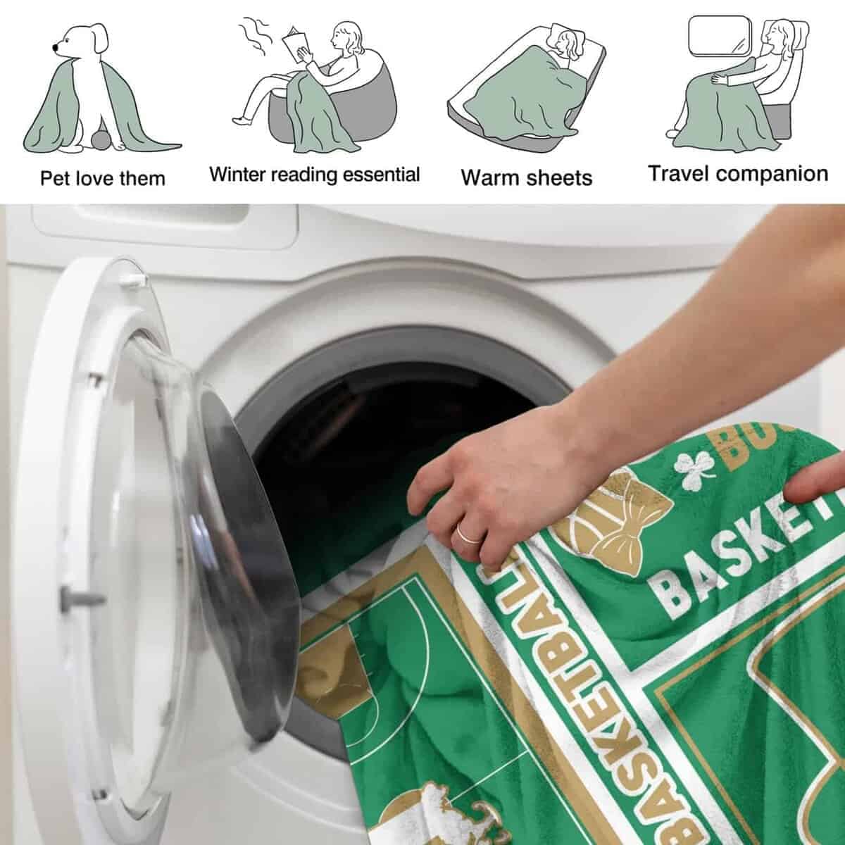 Manta de baloncesto clásica Boston Sport regalos para niños - Imagen 6