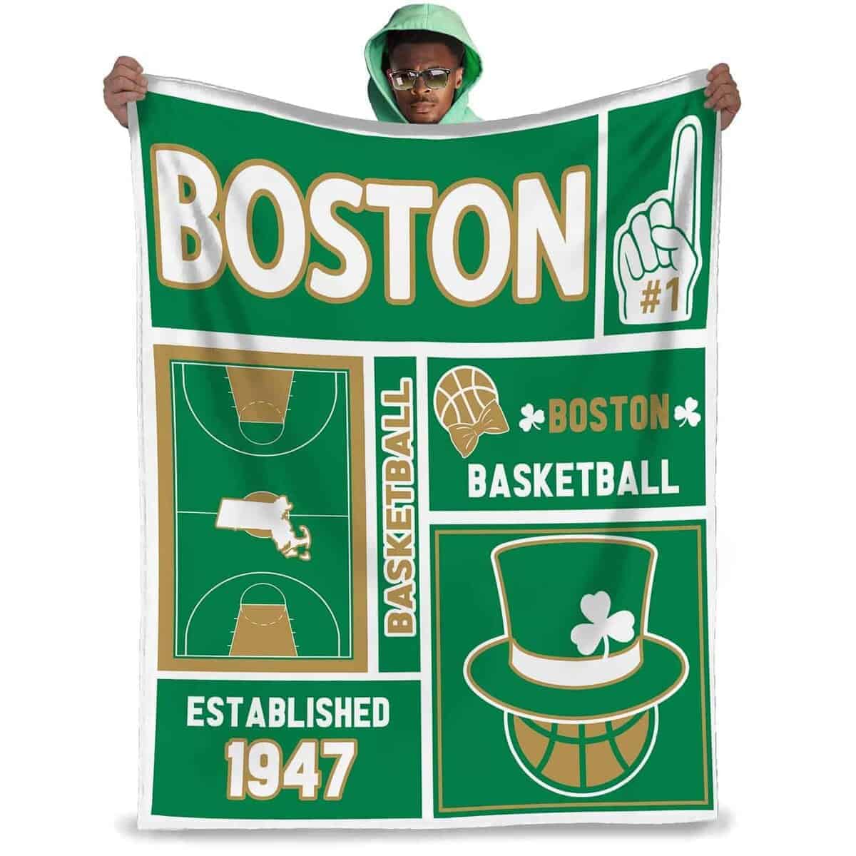Manta de baloncesto clásica Boston Sport regalos para niños