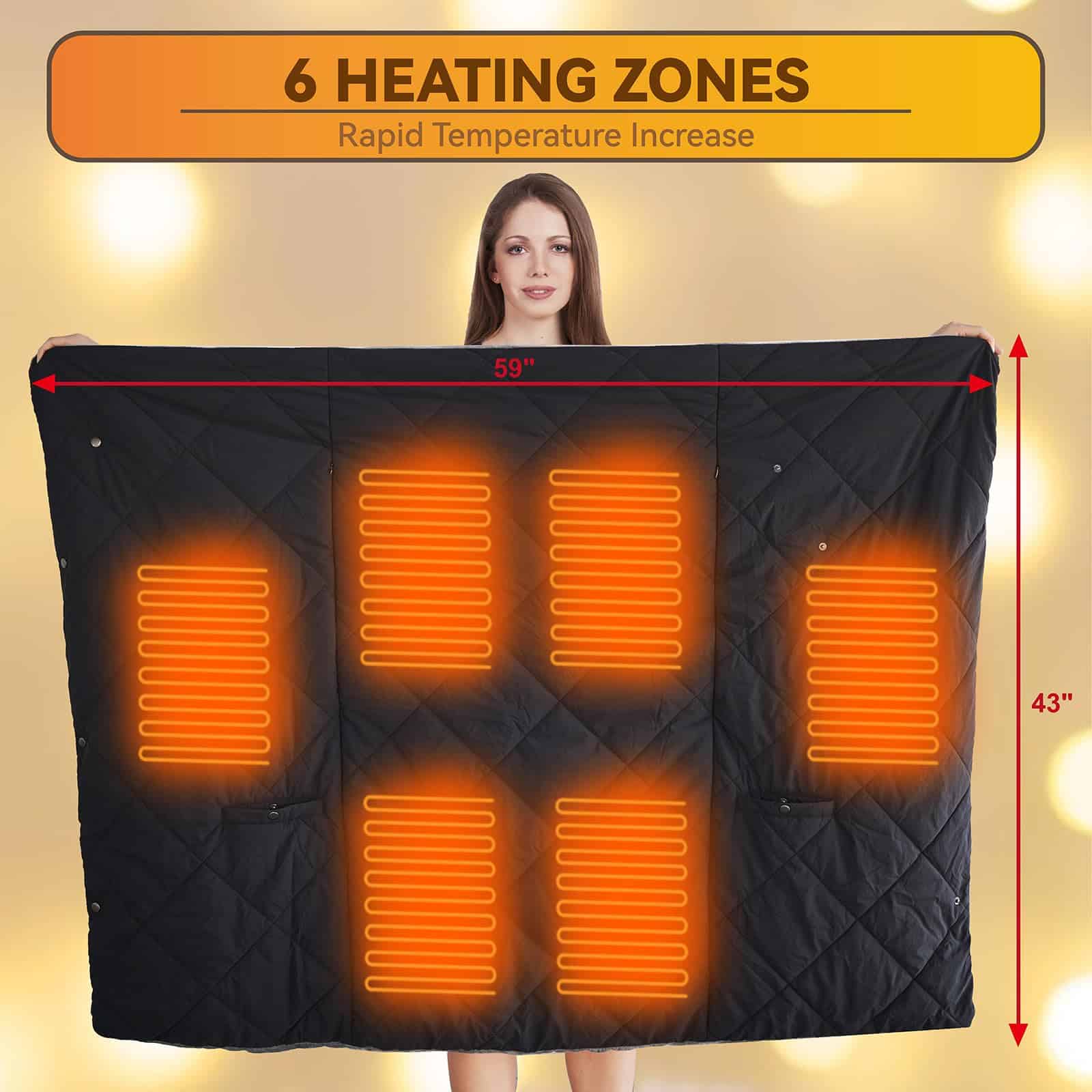 Manta Térmica con Batería Recargable, USB Power Bank, - Imagen 3