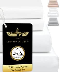 Juego de sábanas 100% algodón egipcio tamaño queen | 1200