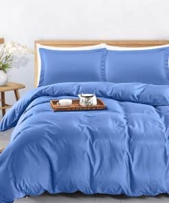 Juego de Funda Nórdica Azul Claro Tamaño King - 3 Piezas,
