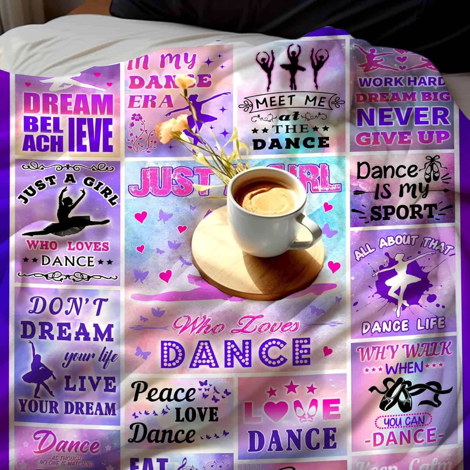 Manta de Baile de Felpa Suave Ligera de Franela para Sofá, - Imagen 7