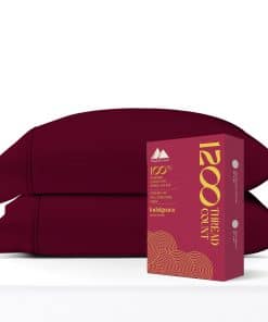 Juego de 2 Fundas de Almohada King Size -Borgoña