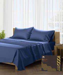 Juego de sábanas Mayfair Linen 100% algodón -Azul Profundo