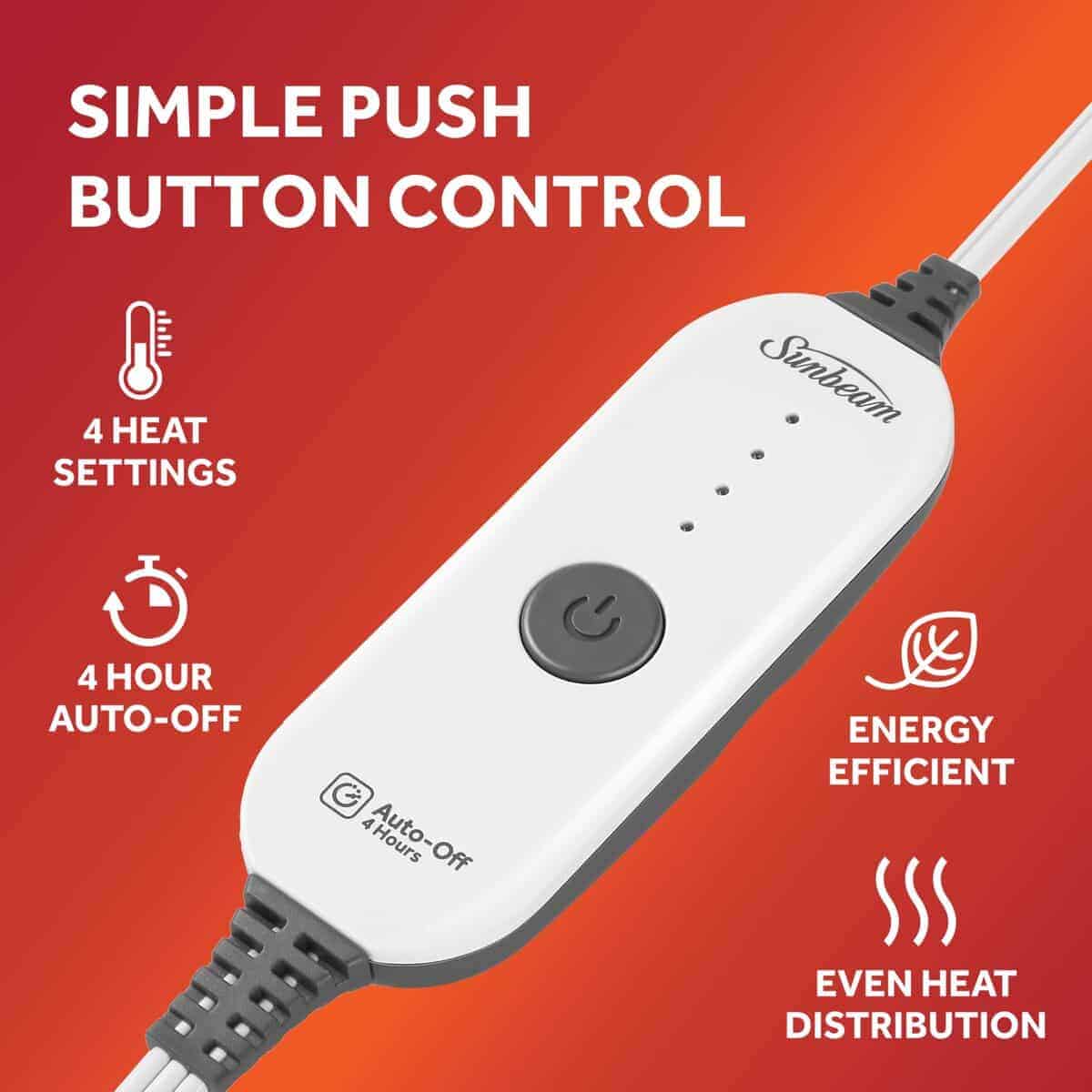 Manta Eléctrica Sunbeam, Suave, Cálida, Franela Calentada, - Imagen 5