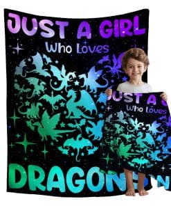 Manta ZOCHOTEN Just A Girl Who Loves Dragons Suave y Cálida