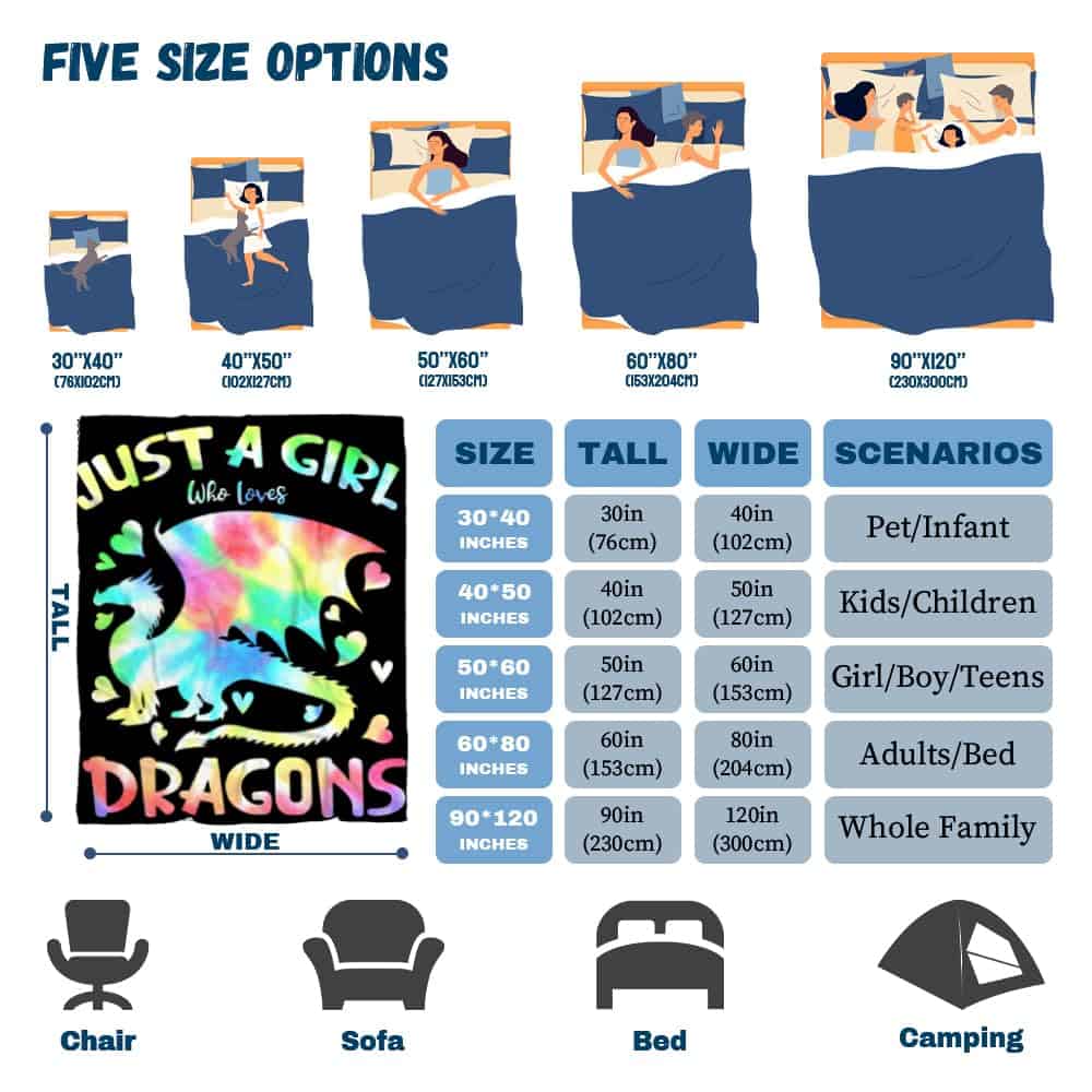 Manta ZOCHOTEN Just A Girl Who Loves Dragons Suave Cálida - Imagen 10