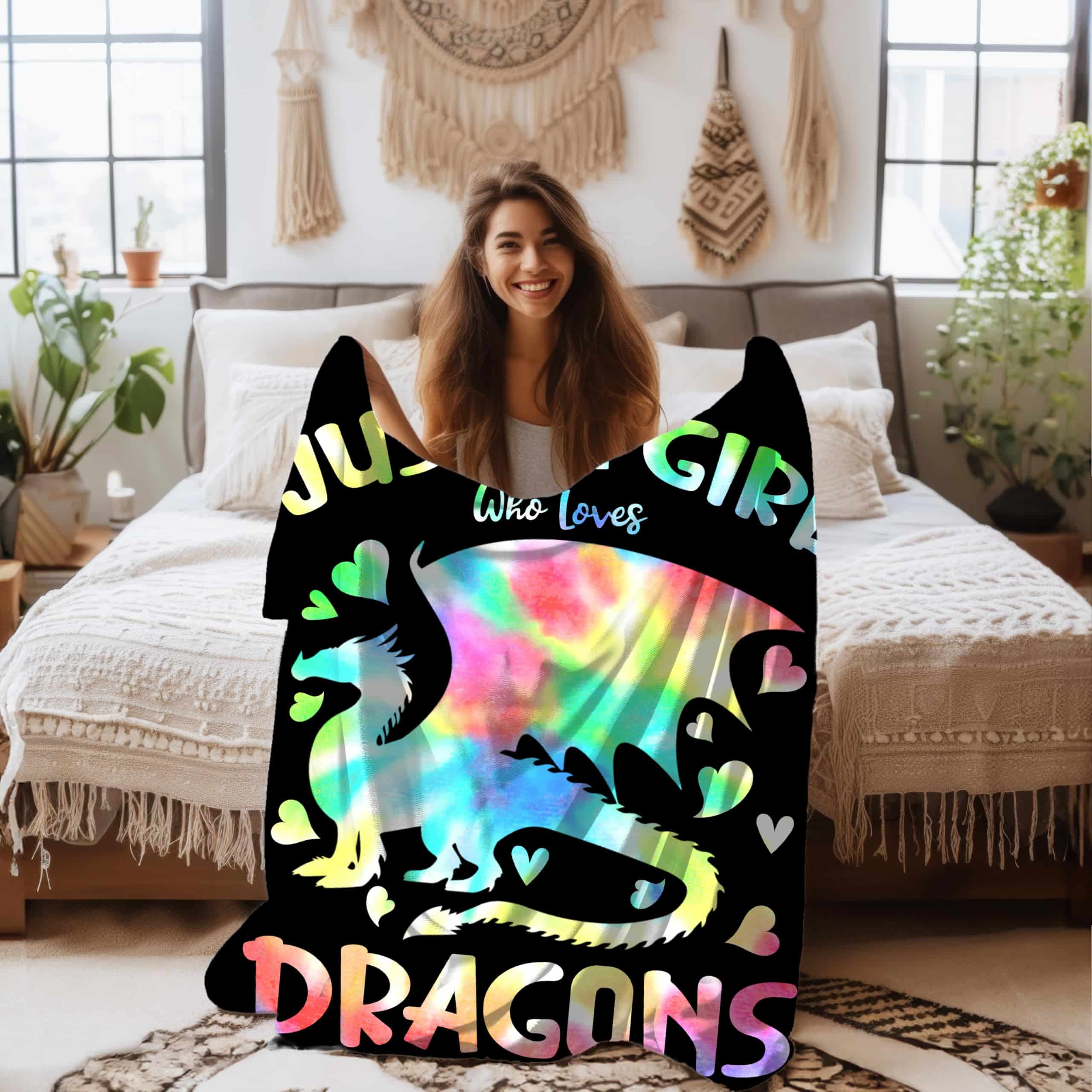 Manta ZOCHOTEN Just A Girl Who Loves Dragons Suave Cálida - Imagen 8