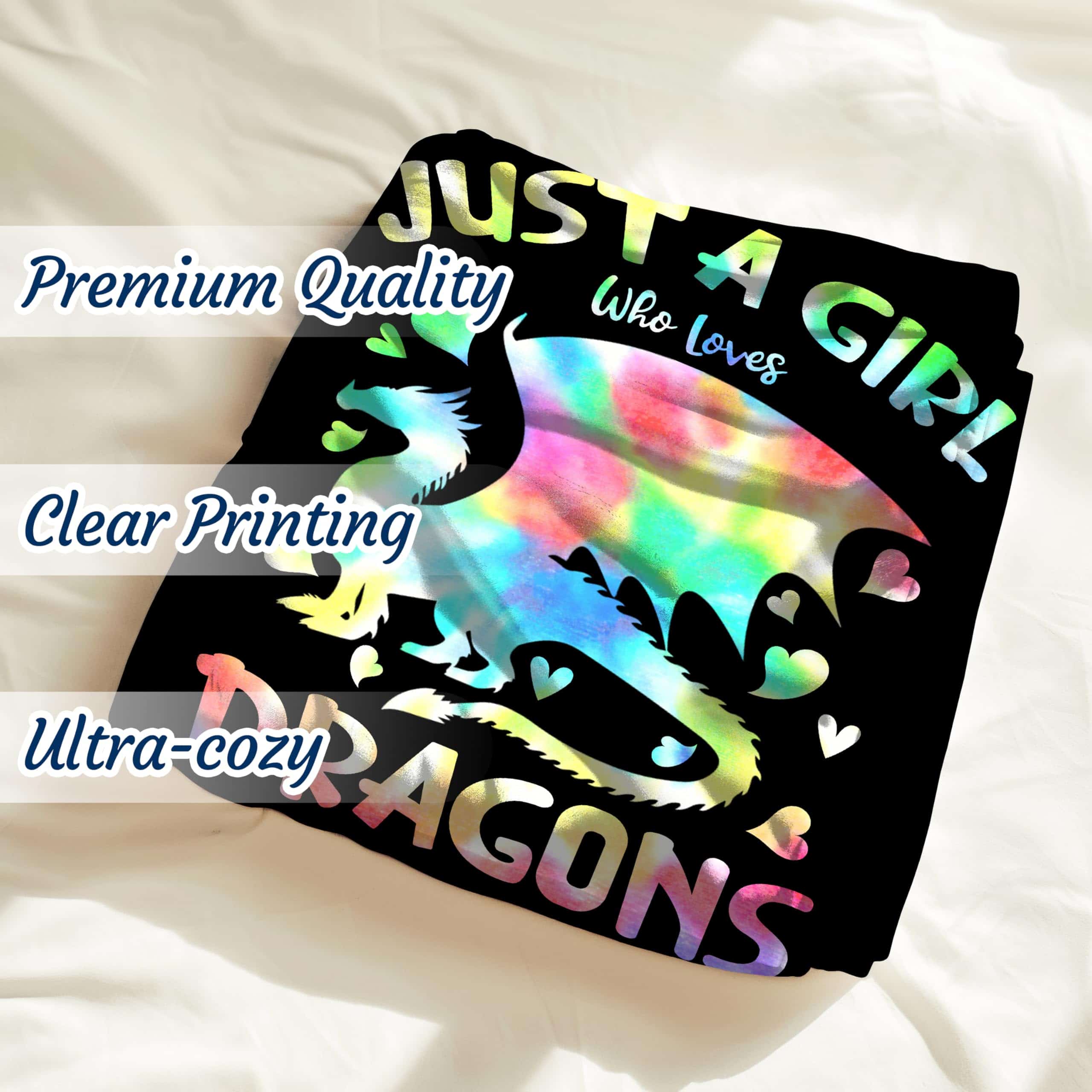 Manta ZOCHOTEN Just A Girl Who Loves Dragons Suave Cálida - Imagen 9