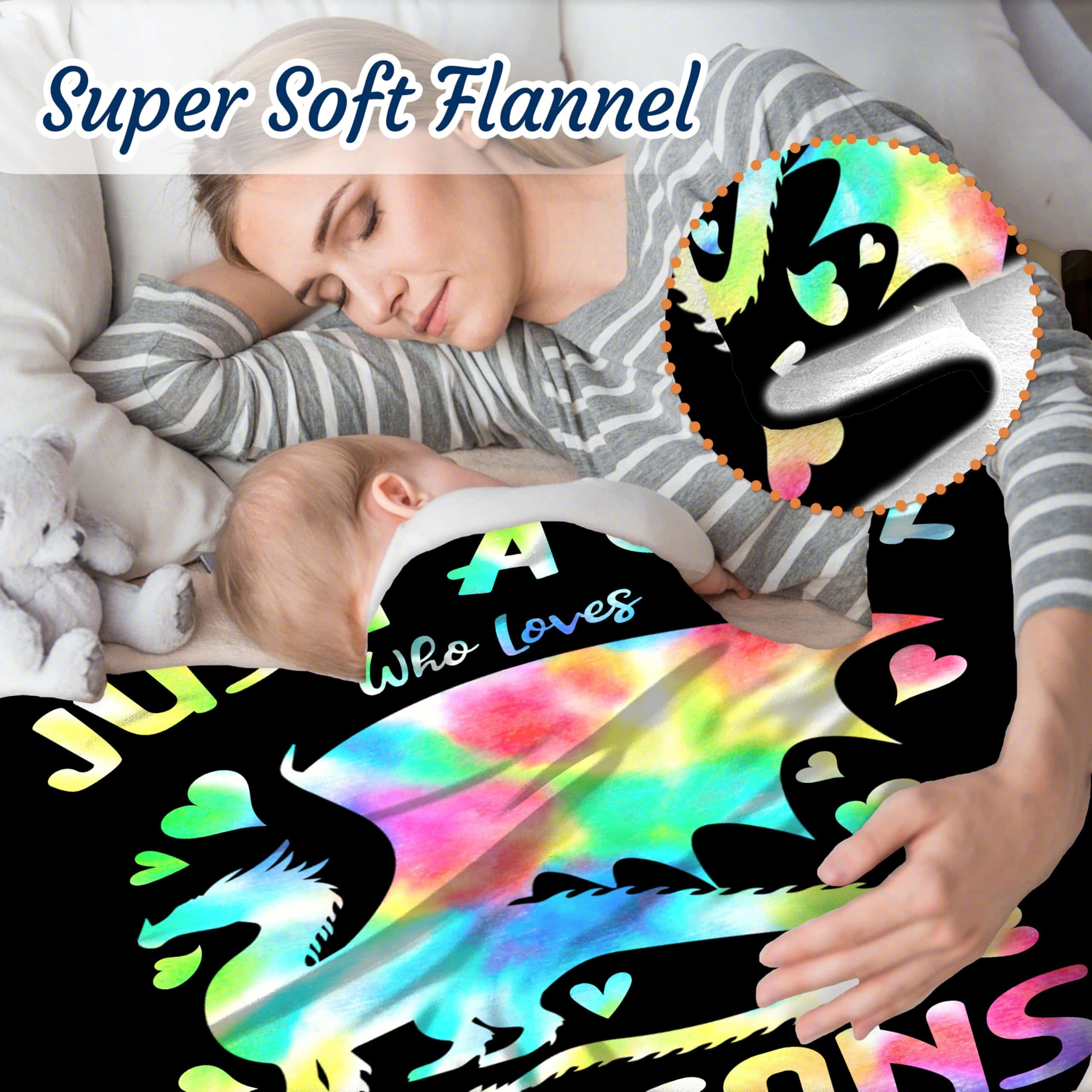 Manta ZOCHOTEN Just A Girl Who Loves Dragons Suave Cálida - Imagen 6