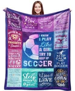 Manta de Fútbol para Niñas Regalos Ultra Suave de Felpa