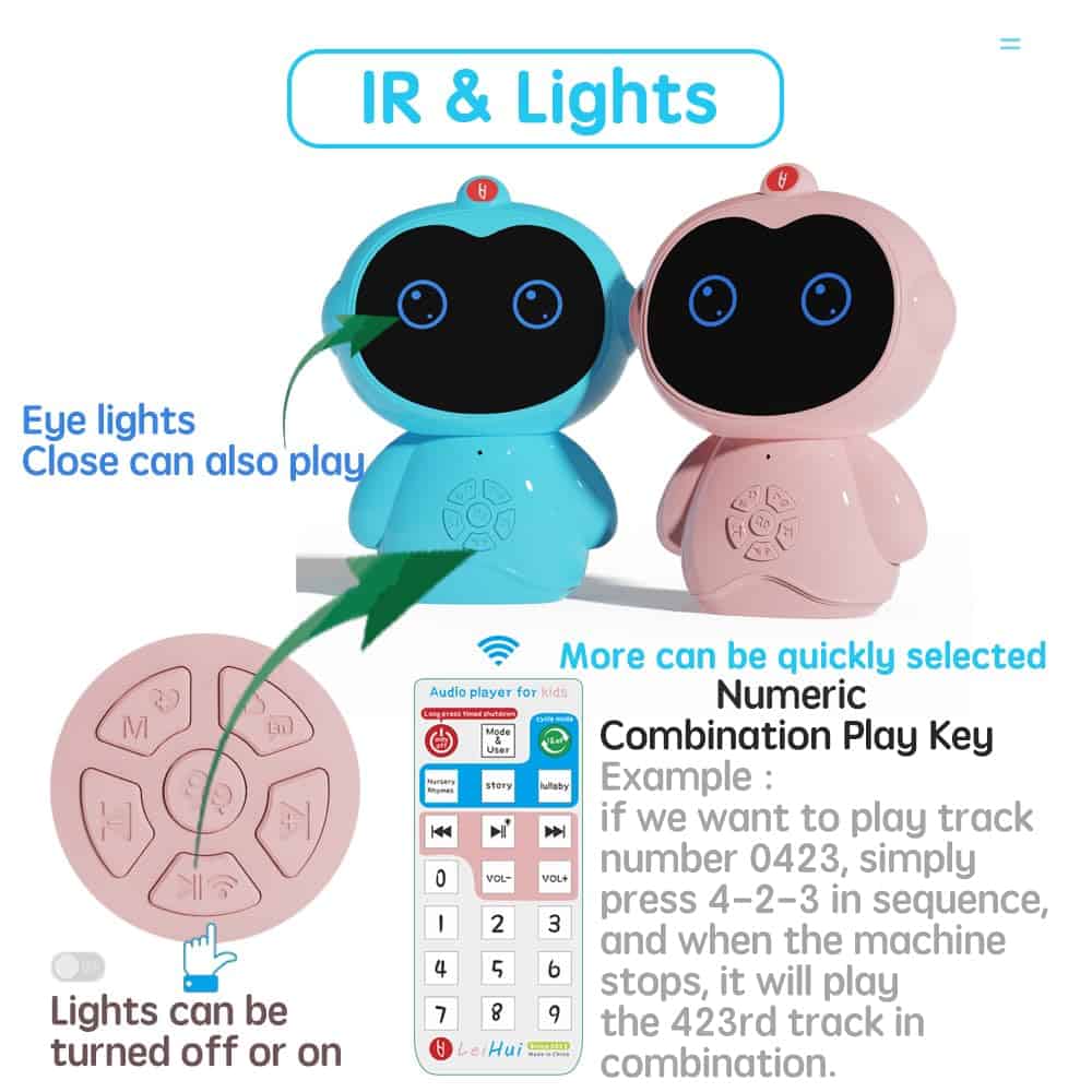 Reproductor de Audio Portátil LeiHui para Bebés y Niños con - Imagen 6