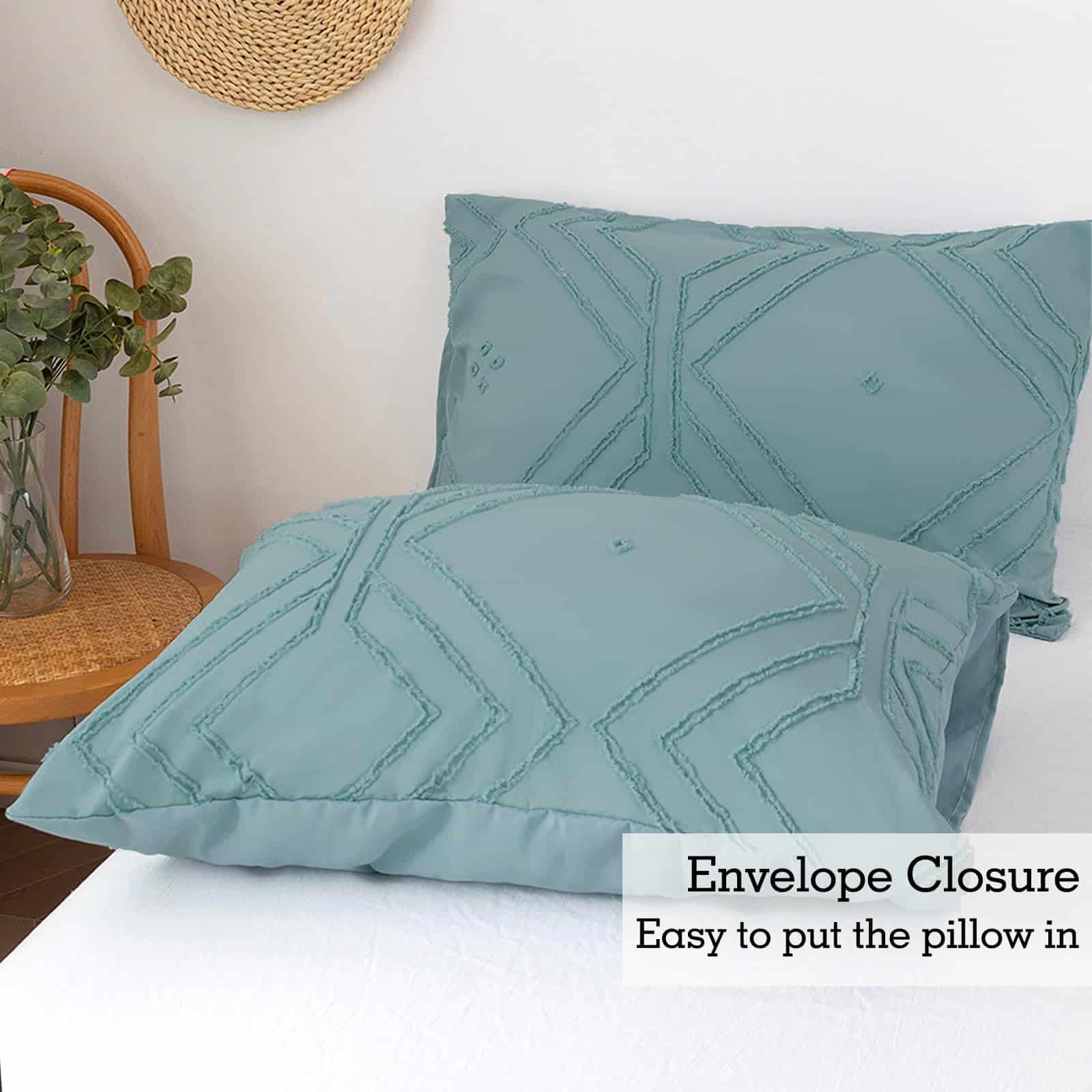 Juego de Funda de Edredón Boho BUAEL Tamaño Queen Verde - Imagen 7