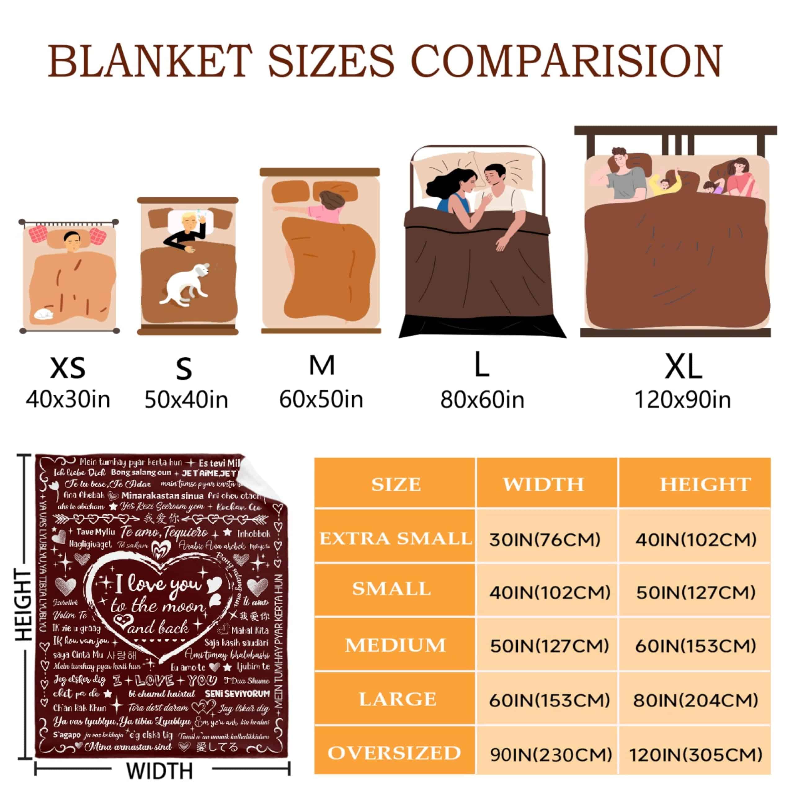 Manta de Franela ZOCHOTEN I Love You Súper Ligera, Suave, - Imagen 10