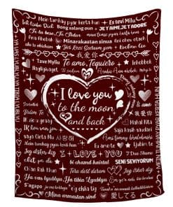 Manta de Franela ZOCHOTEN I Love You Súper Ligera, Suave,