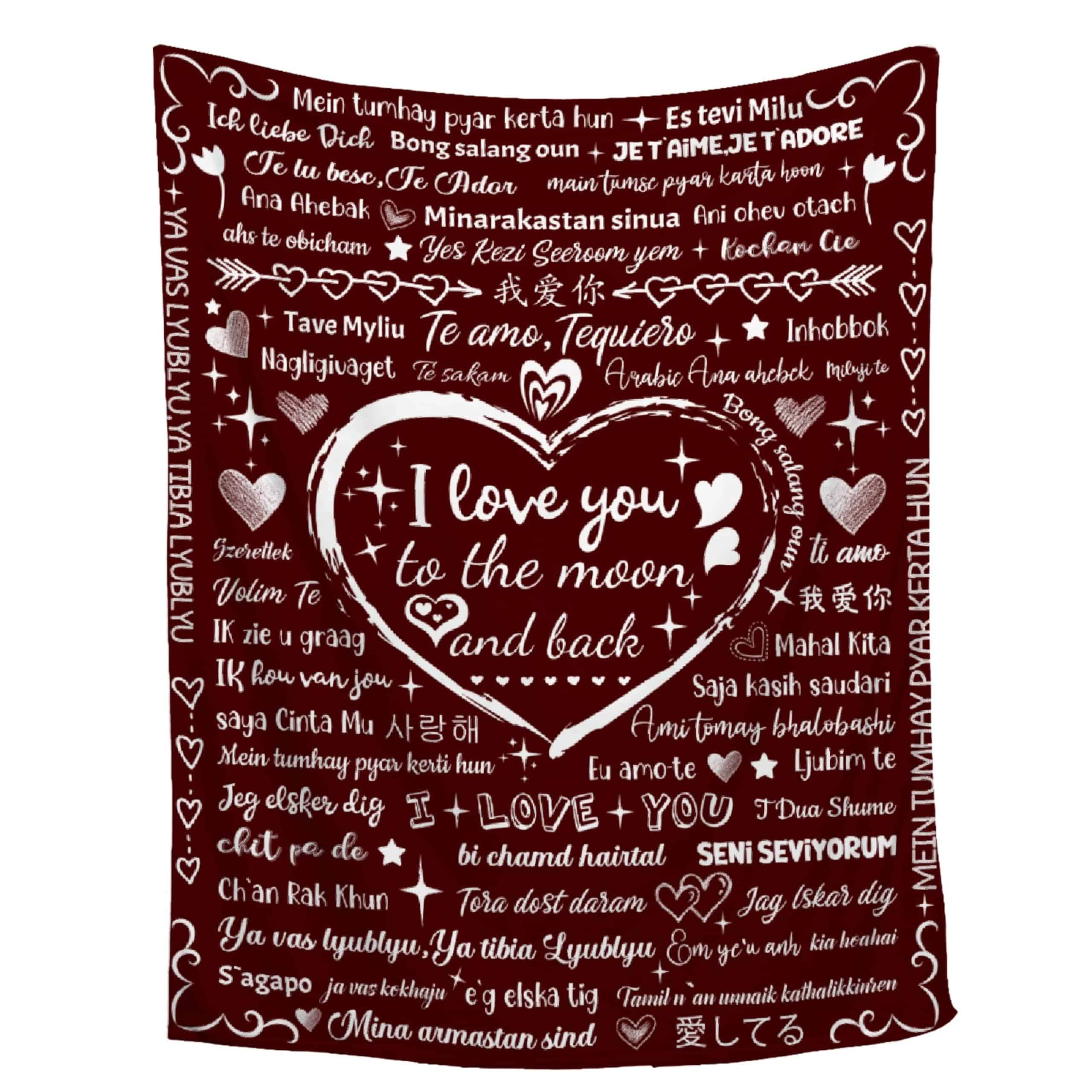 Manta de Franela ZOCHOTEN I Love You Súper Ligera, Suave,