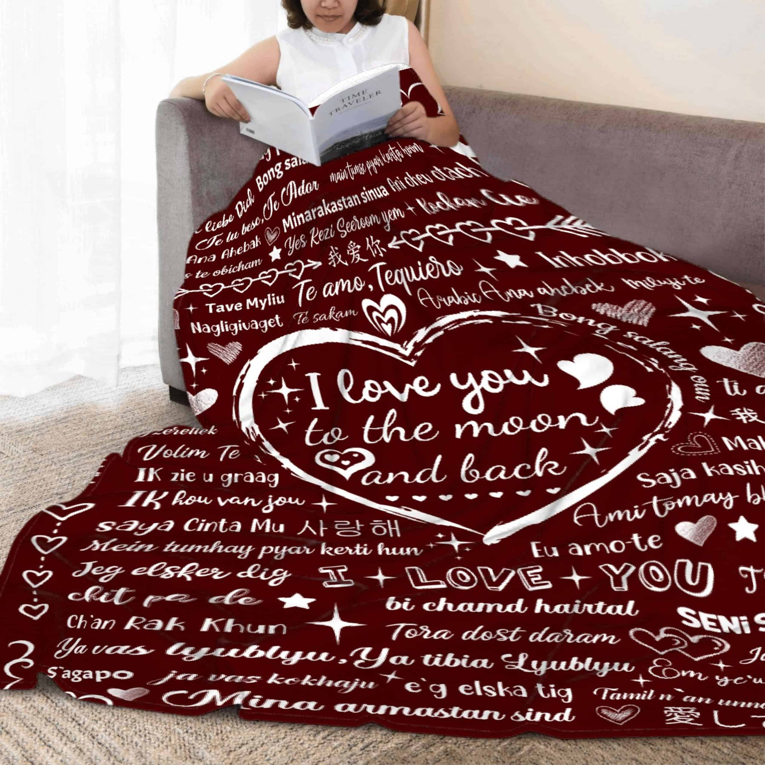 Manta de Franela ZOCHOTEN I Love You Súper Ligera, Suave, - Imagen 6