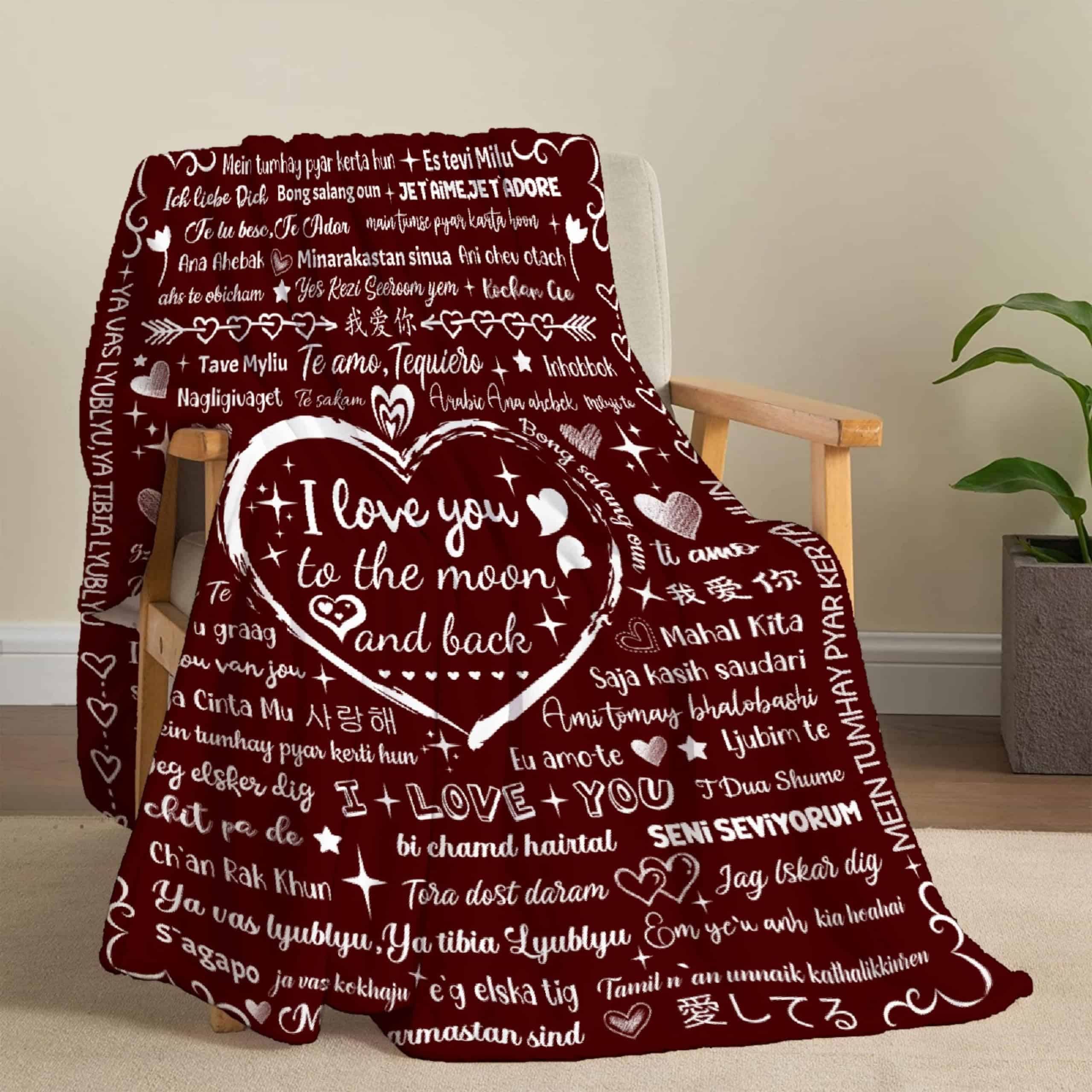 Manta de Franela ZOCHOTEN I Love You Súper Ligera, Suave, - Imagen 5