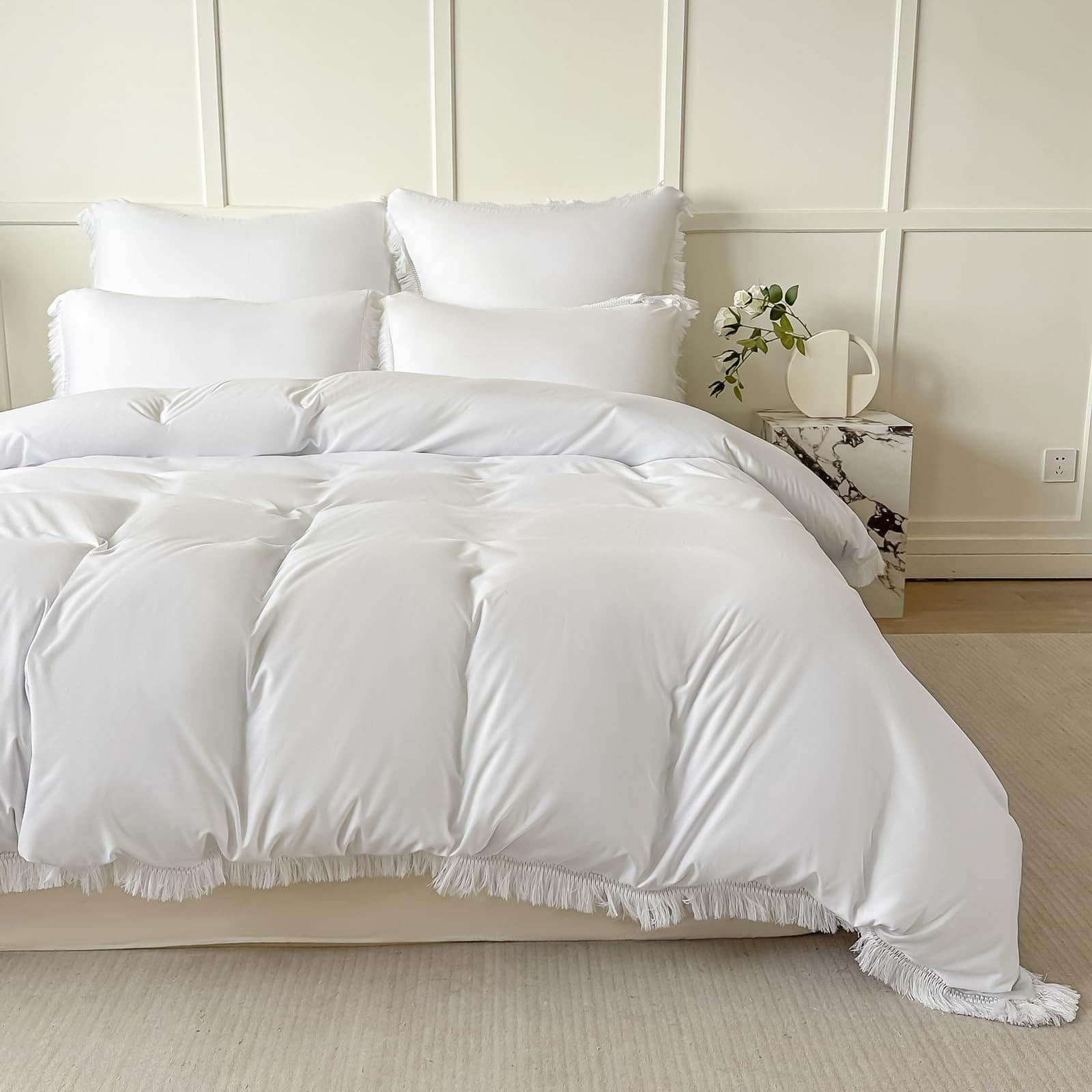 Amolavet Juego de Funda de Edredón Boho Tassel Tamaño King - Imagen 5