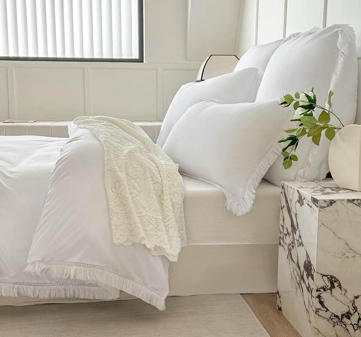 Amolavet Juego de Funda de Edredón Boho Tassel Tamaño King