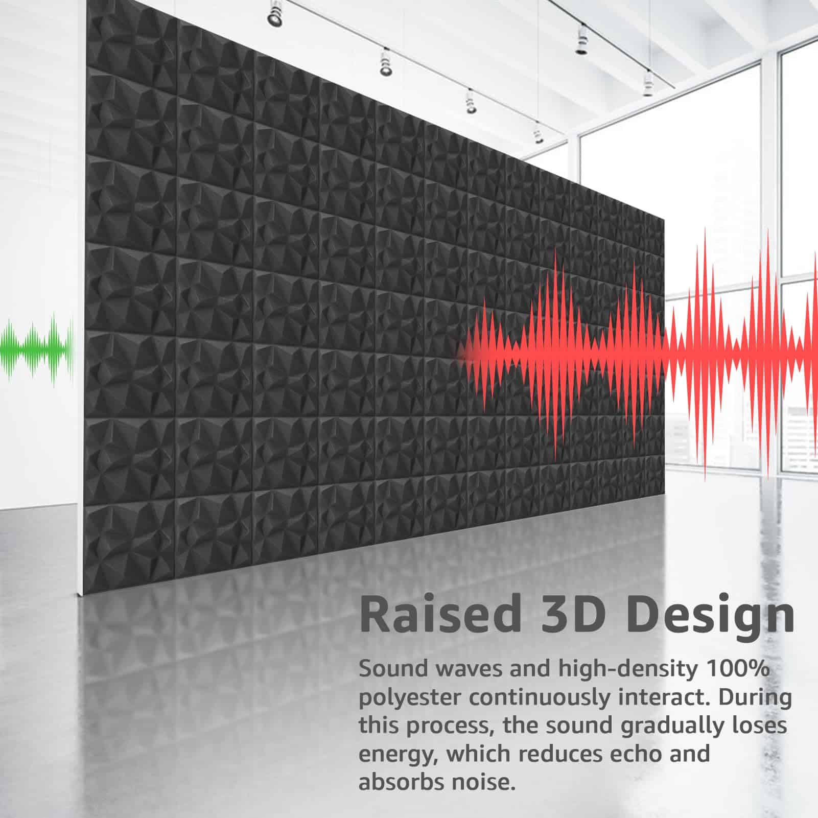 Paquete de 20 Paneles de Pared Insonorizantes con Diseño de - Imagen 6