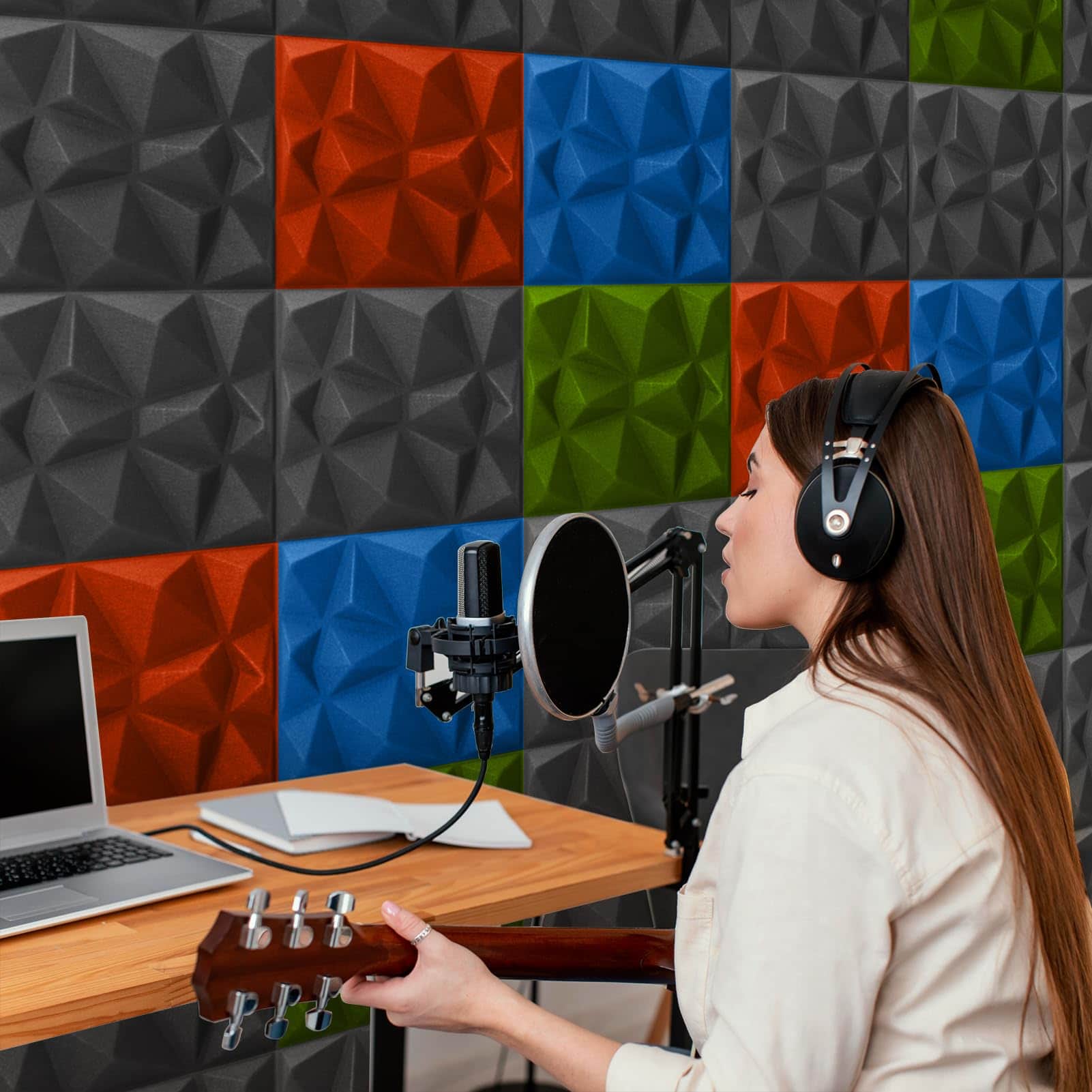 Paquete de 20 Paneles de Pared Insonorizantes con Diseño de - Imagen 5