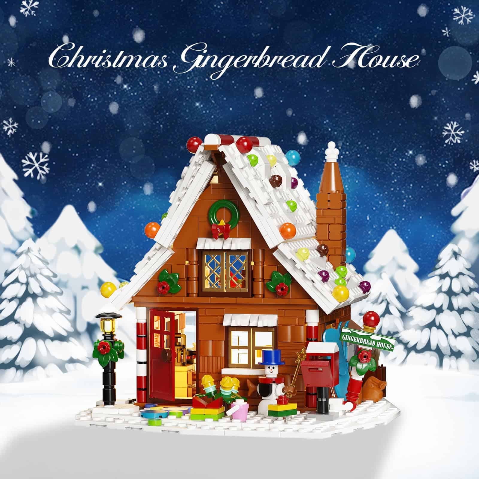 Kit de construcción de casa de pan de jengibre navideña con - Imagen 3