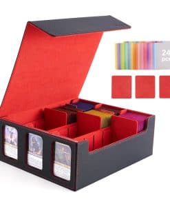 Caja de Almacenamiento de Cartas Venssu -Negro y Rojo
