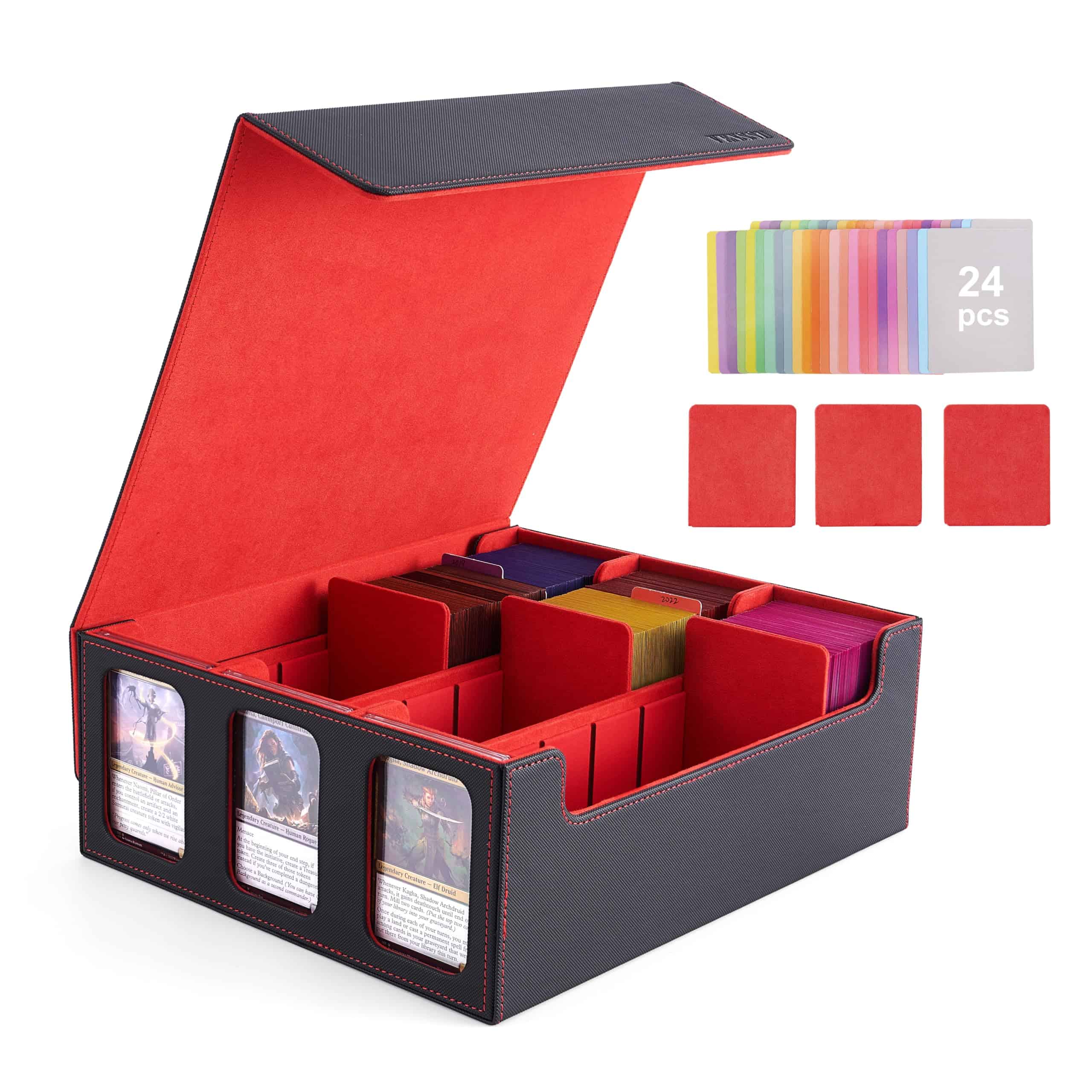 Caja de Almacenamiento de Cartas Venssu -Negro y Rojo