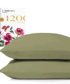 Set de 2 Fundas de Almohada Queen Carressa Linen 1200 TC