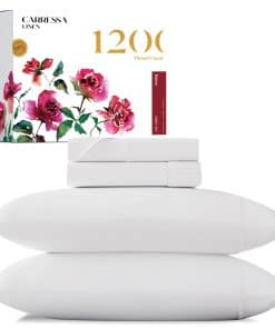 Juego de sábanas 100% algodón egipcio Carressa -Blanco Brill