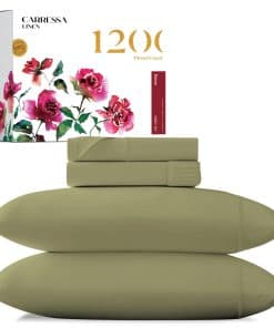 Juego de Sábanas de 100% Algodón Egipcio -Verde Salvia