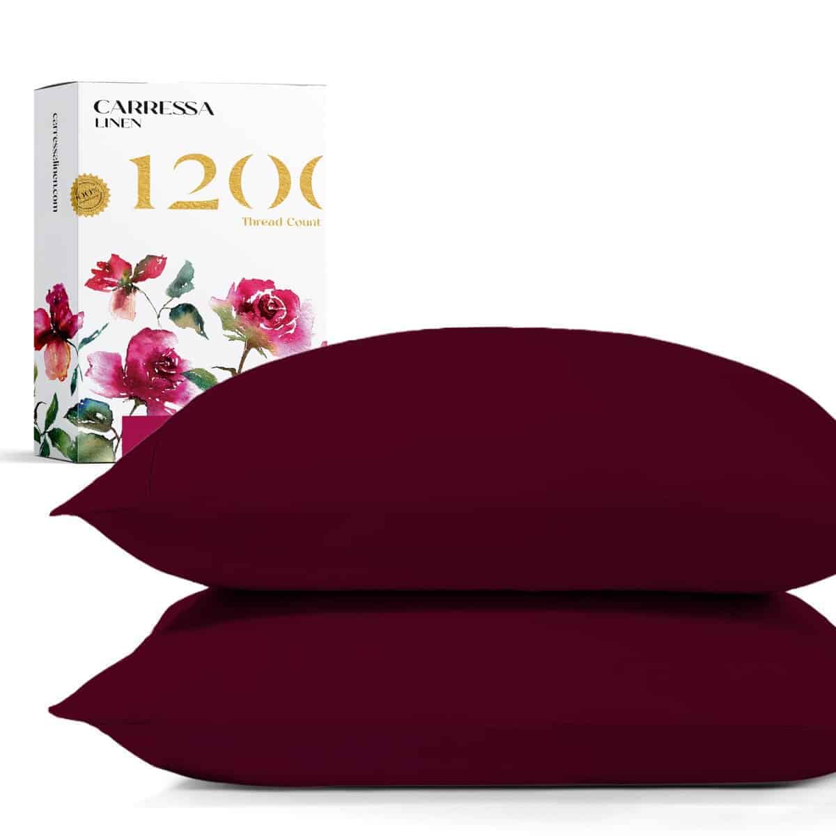 Set de 2 Fundas de Almohada King Carressa Linen 1200 TC