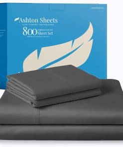 Juego de sábanas de algodón egipcio Ashton -Gris Oscuro