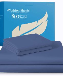 Juego de Sábanas de Algodón Egipcio Ashton -Azul Profundo