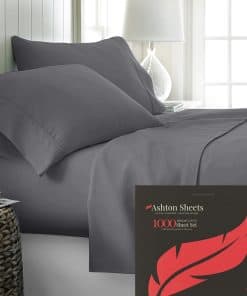 Juego de Sábanas 100% Algodón Egipcio -Gris Oscuro