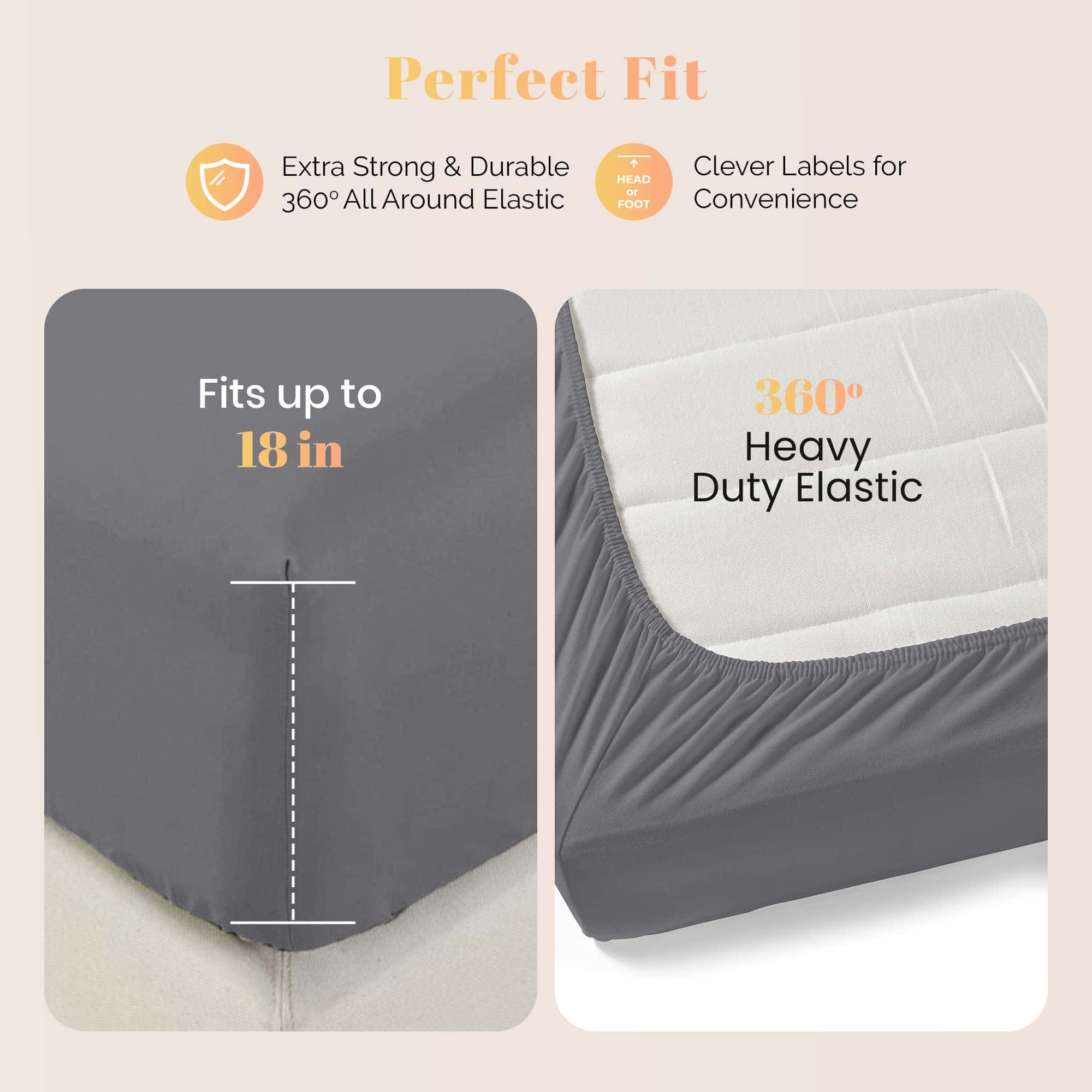 Ashton Sheets Juego de Sábanas 100% Algodón Egipcio Split - Imagen 4