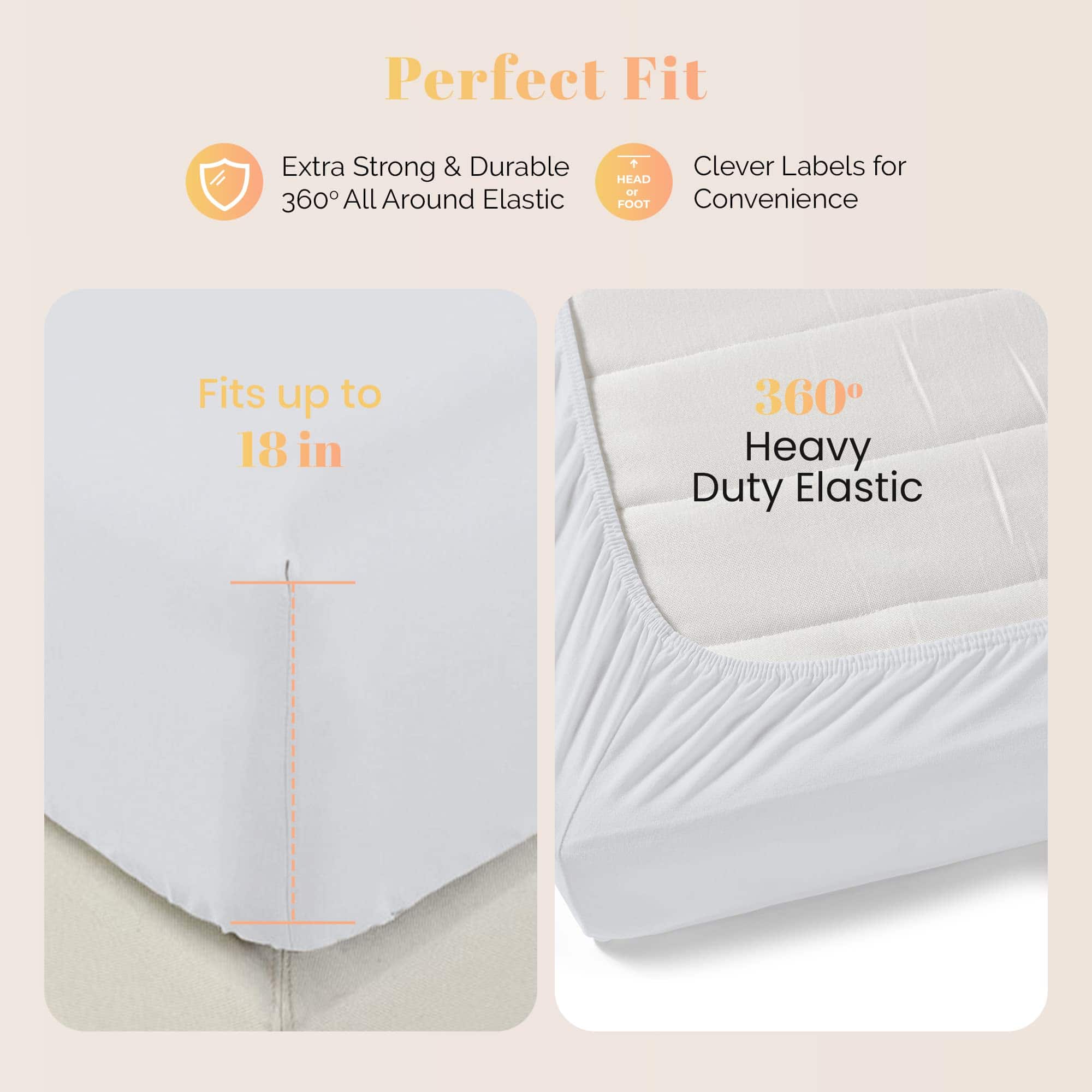 Juego de sábanas 100% algodón egipcio tamaño -Plata - Imagen 4