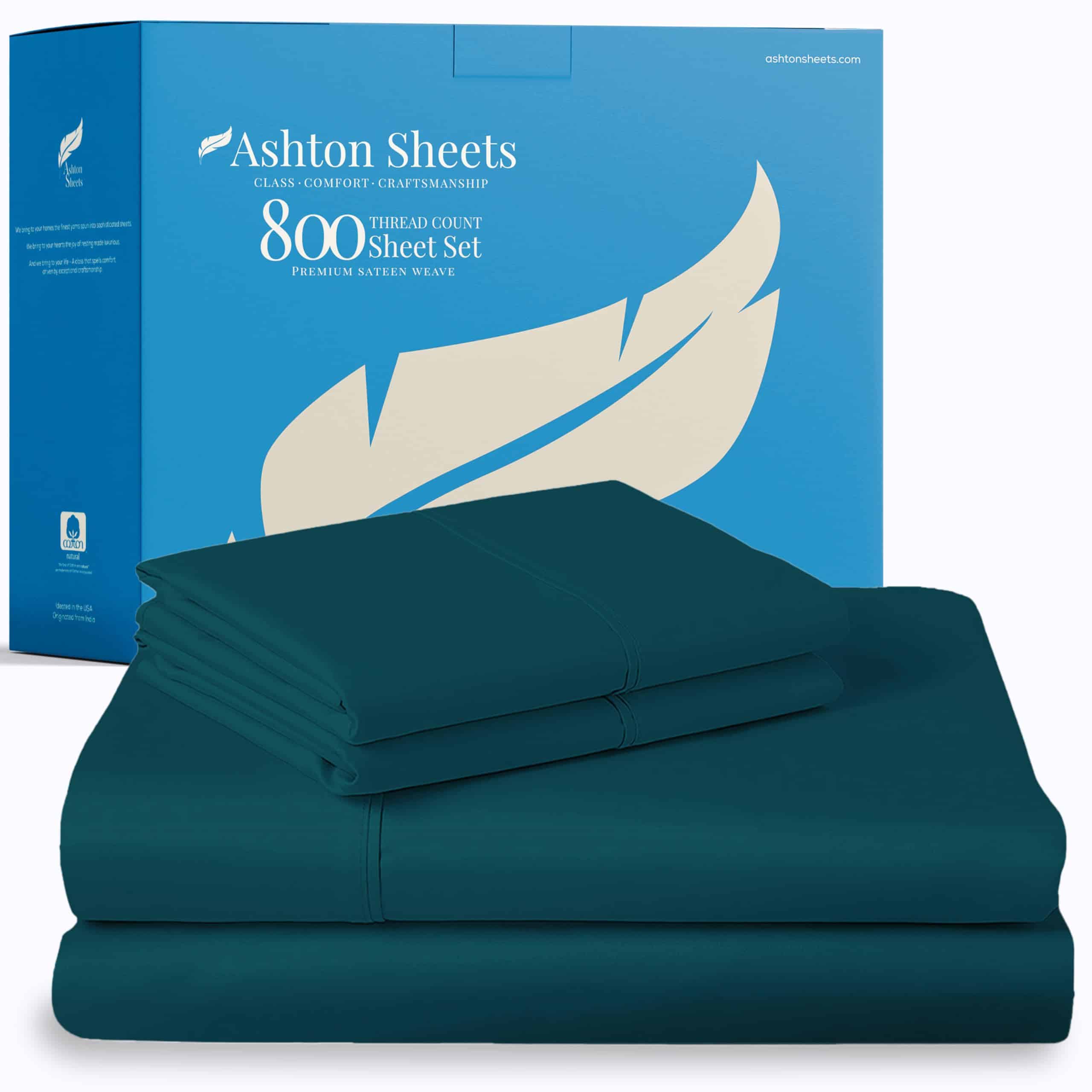 Juego de Sábanas Ashton 100% Algodón -Azul Turquesa