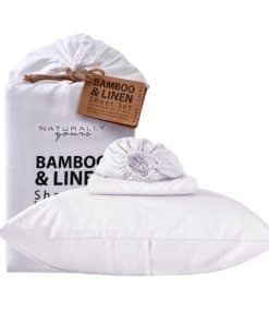 Juego de Sábanas de Bambú y Lino de Nueva -Blanco