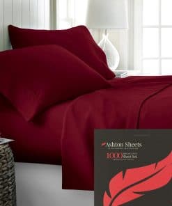 Juego de sábanas Ashton 100% algodón -Borgoña
