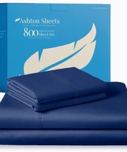 Juego de Sábanas 100% de Algodón Egipcio -Azul Marino