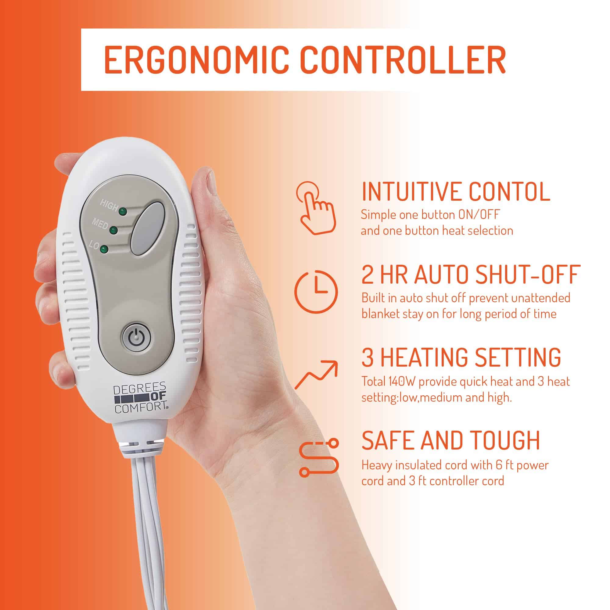 Abrigo Chal Calentado Degrees of Comfort, Manta Eléctrica - Imagen 5