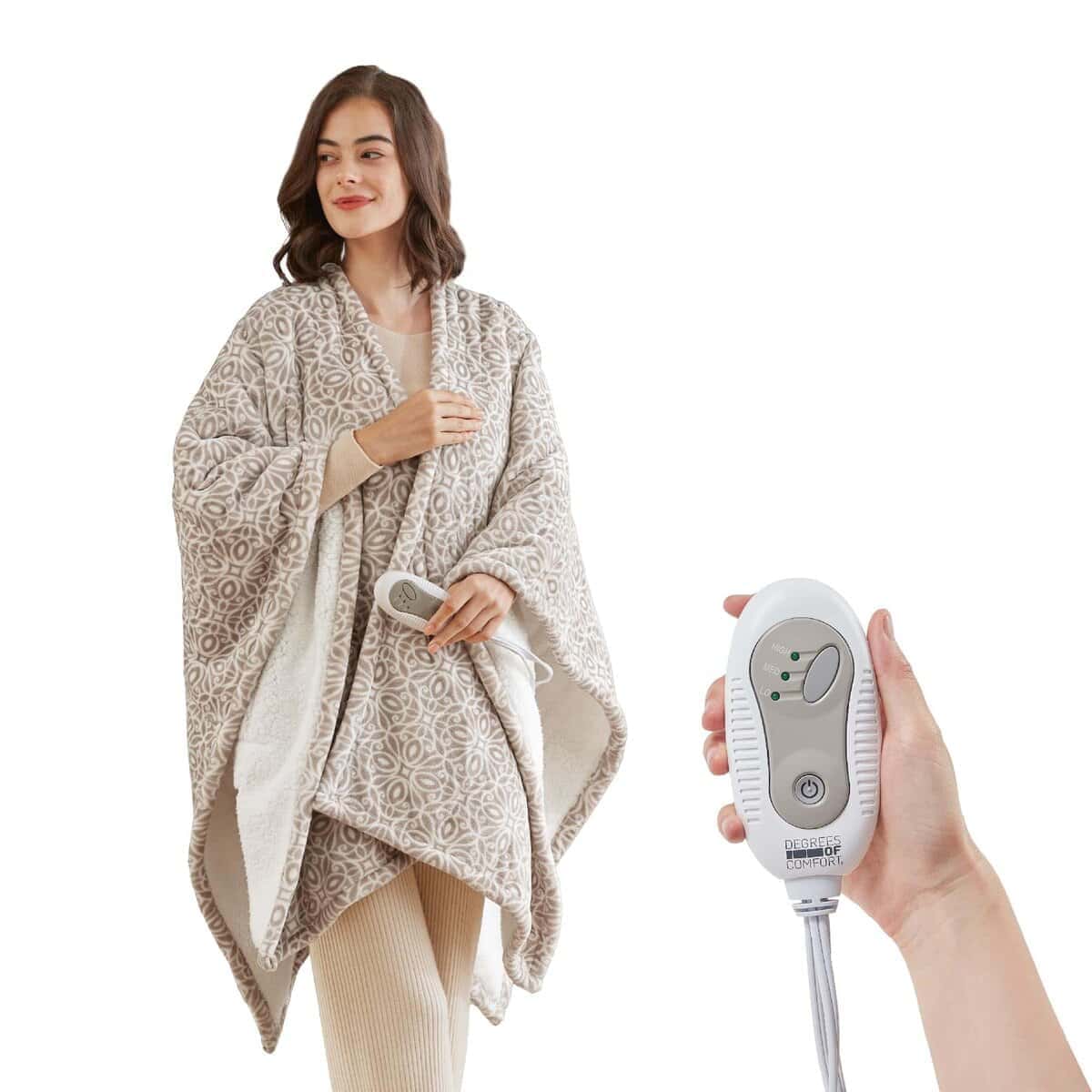 Abrigo Chal Calentado Degrees of Comfort, Manta Eléctrica