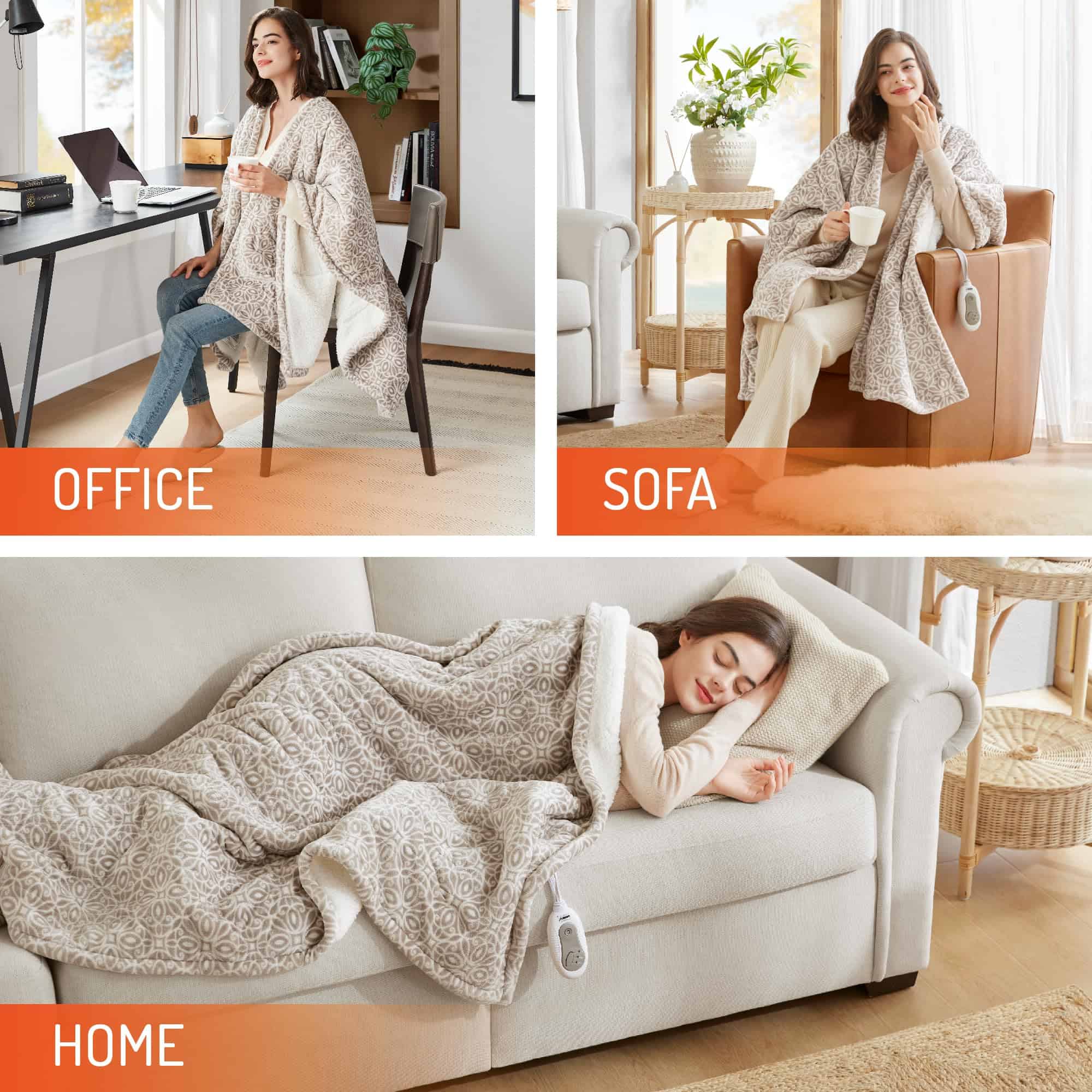 Abrigo Chal Calentado Degrees of Comfort, Manta Eléctrica - Imagen 7