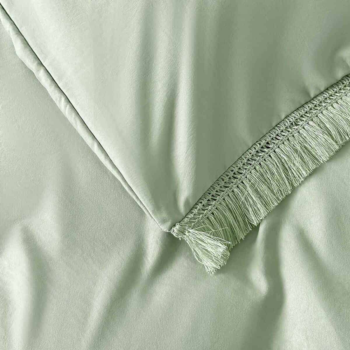 Amolavet Juego de Funda Nórdica King Size Verde Salvia con - Imagen 8