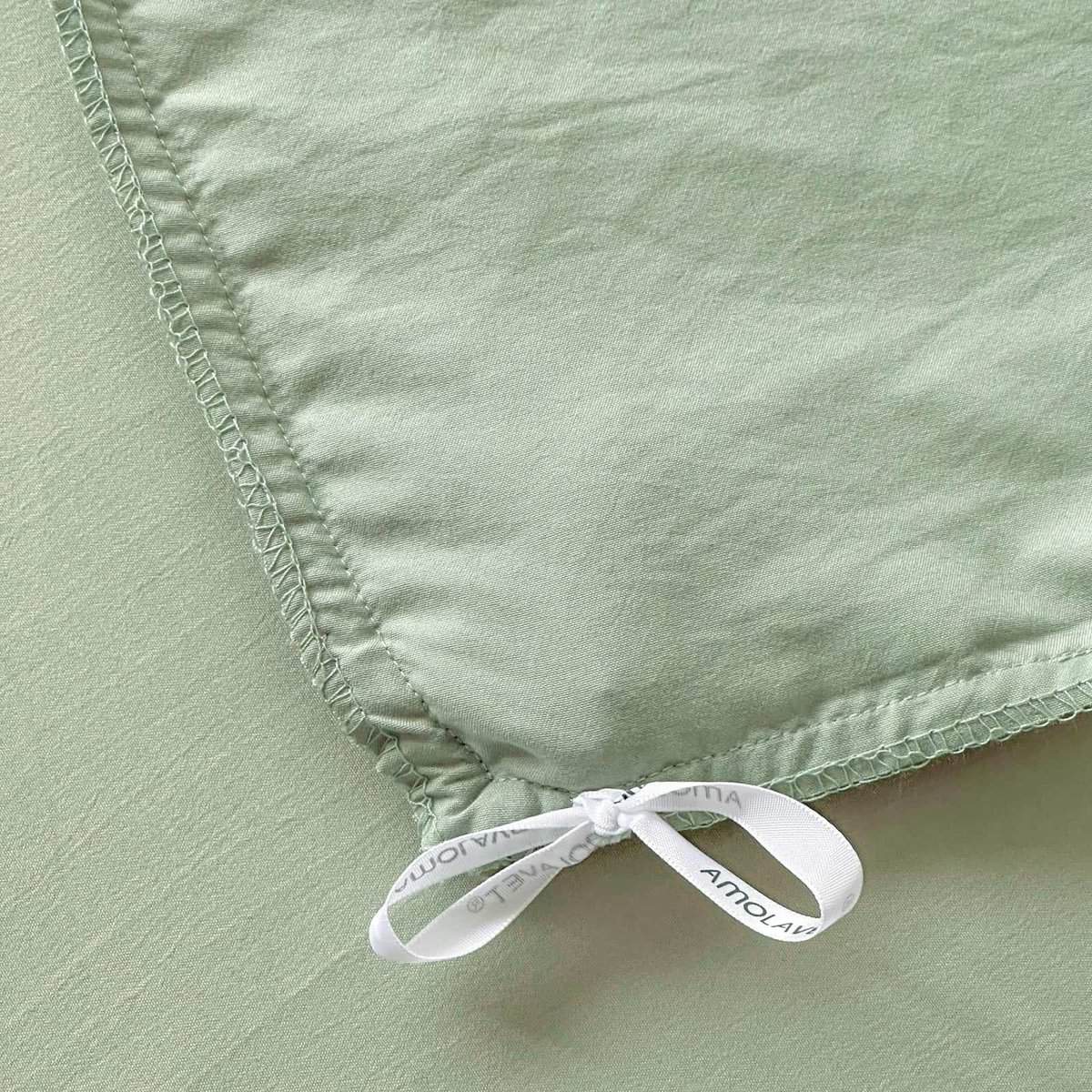 Amolavet Juego de Funda Nórdica King Size Verde Salvia con - Imagen 9