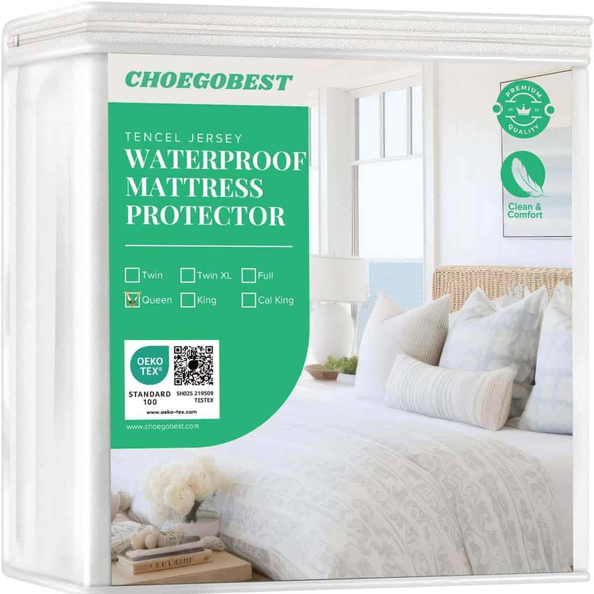 Protector de colchón impermeable Choegobest tamaño queen -