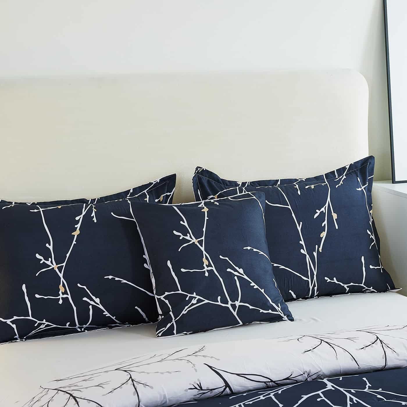 Juego de Edredón Reversible Tamaño King -Azul y Beige - Imagen 4