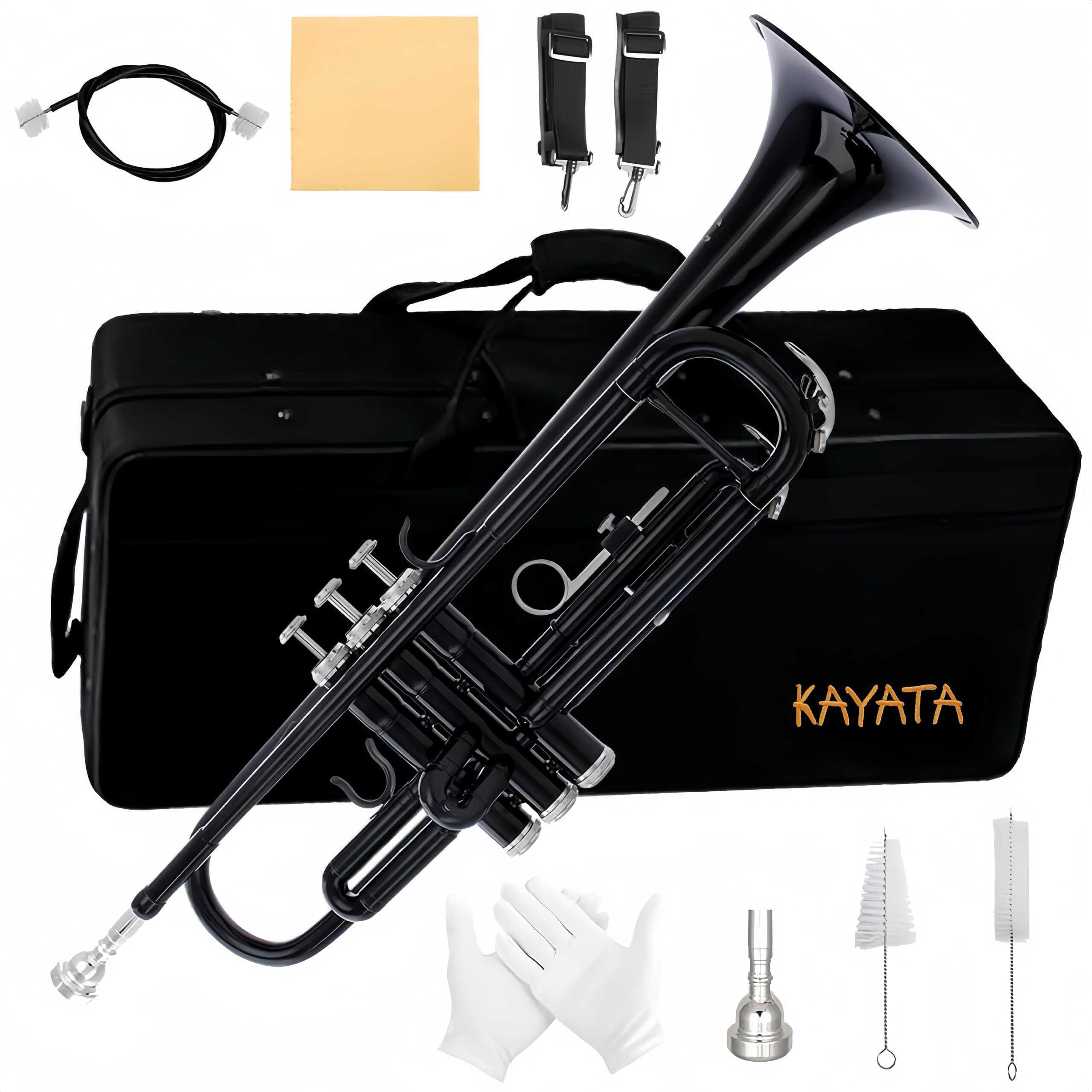 Trompeta de Cobre Dorado KAYATA con Boquilla .7C de Cobre